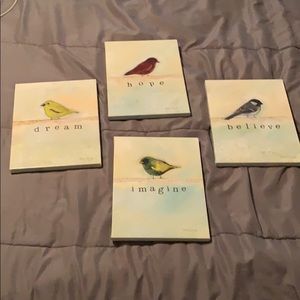 Bird wall hangings